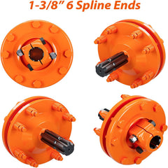 PTO Slip Clutch Assembly 1-3/8" 6-Spline Friction Slip Clutch for Rotary Cutter Brush Cutter Mower,Overload Torque Protection for Tractor PTO Driveline