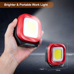 Magnetic Rechargeable LED Work Light 2-Pack,42 LEDs 1000 Lumens,180° Rotary + Strong Magnet Base,For Car Repair Camping Job Site Excavator Truck