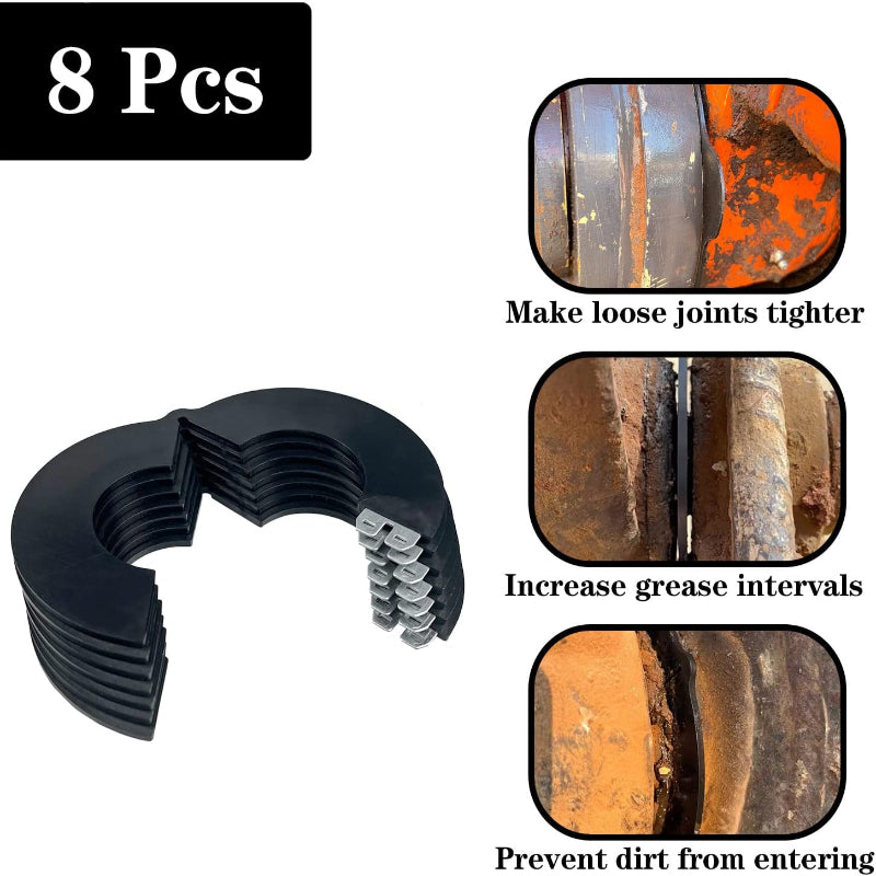 Excavator Bucket Pin Shim Washer Kit 45mm Hardened Steel Bushing Spacers,Reduce Bucket Wobble,For Mini Excavator Backhoe Skid Steer