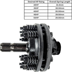 Tractor PTO Slip Clutch 1-3/8" x 6-Spline Both Ends, Adjustable Friction Clutch 30-50 HP 900 Nm for Rotary Cutter PTO Driveline