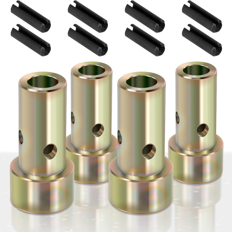 Cat 1 Quick Hitch Adapter Bushings 2 Pairs,OD Steel Zinc-Plated+8 Roll Pins,For 3-Point Quick Hitch Speeco John Deere