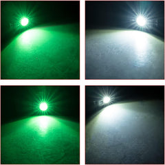 12-24V LED Dome Light IP68 Roll Bar / Surface Mount Cab Interior Light with Switch for Excavator Truck UTV ATV (White/Green)