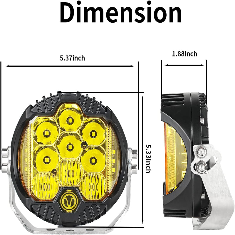 Excavator Rechargeable LED Work Light 5000 Lumen,IP67 Waterproof,Fits All Excavator Skid Steer Loader Cabs,Also for Truck RV Garage,Replacement for Corded 12V Construction Lights