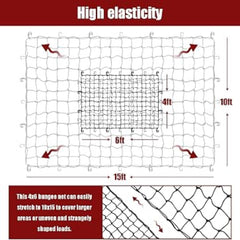 Truck Bed Cargo Net with 24 Metal Carabiners,Pickup Truck Bed Organizer Net,Compatible with Ford Chevy Dodge Ram Toyota