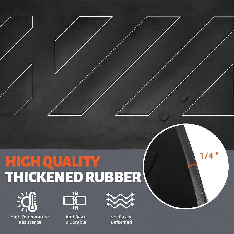 24x30 Inch Rubber Mud Flaps for Semi Trucks & Tractors - 2 Pcs Universal Heavy Duty Mudflap Set, Black (1/4" Thick)
