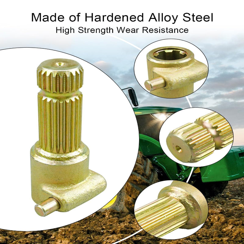 PTO Extender Adaptor 1-3/8" 6-Spline Female × 1-3/8" 21-Spline Male,70HP Tractor Shaft Adapter Link Quick Connect Push-Pin,Hardened Alloy Steel