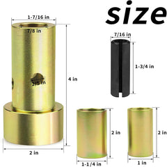 TK95029 Cat 1 Quick Hitch Bushings Kit 1-3/8" x 1-7/16" with 4 Pins & Linch Pins for 3-Point Hitch Adapter (2 Pairs)