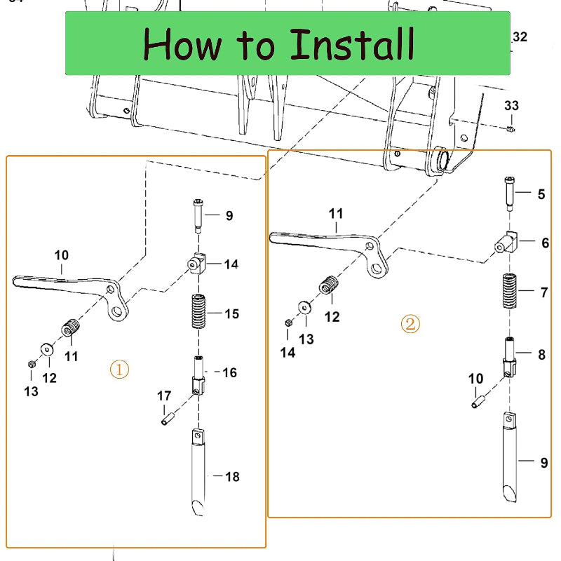 Bob-Tach Left & Right Hand Lever Kit 6724776 6724775 for Bobcat 751 753 763 773 863 873 S130 S220 S250 S300 Skid Steer Loaders