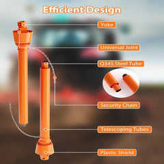 Series 4 PTO Drive Shaft 1-3/8" 6-Spline Tractor End & Round Implement End 39"-55" for Bush Hog Finish Mower & Rotary,Replacement Driveline