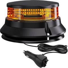 Magnetic Led Beacon Light Amber 12-24V,Strong Magnet Mount 7 Flash Modes,For Forklift Excavator Tractor Truck Snow Plow,IP67 Waterproof