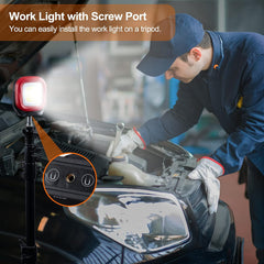 Magnetic Rechargeable LED Work Light 2-Pack,42 LEDs 1000 Lumens,180° Rotary + Strong Magnet Base,For Car Repair Camping Job Site Excavator Truck