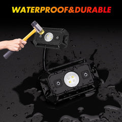 12-24V LED Dome Light IP68 Roll Bar / Surface Mount Cab Interior Light with Switch for Excavator Truck UTV ATV (White/Green)