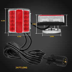Magnetic Trailer Light Kit Waterproof LED 12V,24ft Cable With 7-Pin Plug,IP68 Waterproof,DOT Certified,Fits All Trailers Trucks Boats RVs