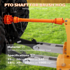 Series 4 PTO Shaft 1-3/8" 6-Spline Both Ends 31.5"-41" with Slip Clutch for Bush Hog Finish Mower & Rotary,Replacement Driveline