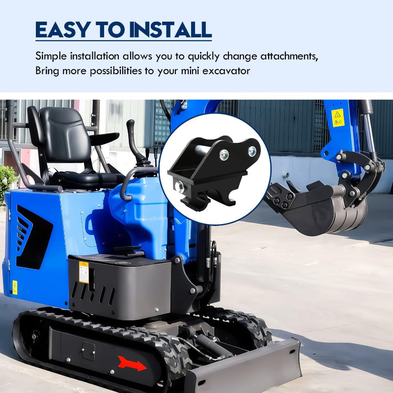 Mini Excavator Quick Coupler 25mm 0.8-3 Ton - Alloy Steel Quick Hitch for Bucket Swap (Universal Fit)