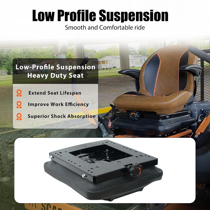 Universal Seat Suspension Kit for Tractor Mower Forklift Skid Steer,Mechanical Shock-Absorbing Seat Base,Adjustable Height & Ride,Heavy Duty