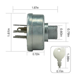 4 Position 7 Terminal Ignition Switch With 2 Keys 725-1717 925-1717 33-383 140301 532140301 for MTD Cub Cadet White Outdoor Poulan Husqvarna Jonsered Tractor