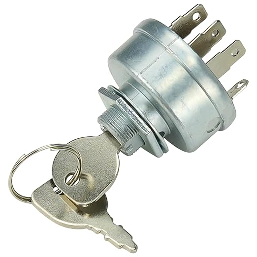4 Position 7 Terminal Ignition Switch With 2 Keys 725-1717 925-1717 33-383 140301 532140301 for MTD Cub Cadet White Outdoor Poulan Husqvarna Jonsered Tractor