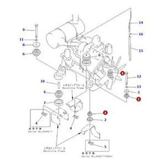 8 Borrachas de Apoio do Motor 20Y-01-12210/12221 para Komatsu D31P-17/D40P-5