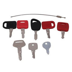 8-Piece Ignition Key Set for John Deere, Komatsu, CASE Heavy Equipment