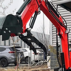 Hydraulic Thumb Clip for Mini Excavators up to 2 Tons - with 2 Hydraulic Hoses & Screws, Manganese Steel | Universal Fit 3-Hole Arm