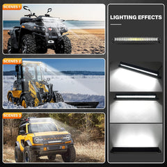 15 Inch 108W Dual Row Slim LED Light Bar, Spot Beam, IP67 Waterproof, 12V/24V for Truck, ATV, UTV, Excavator, Tractor | Off-Road Work Light