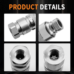 1/4" Body X 1/4" NPT Hydraulic Quick Disconnect Coupler Set buymachineryparts
