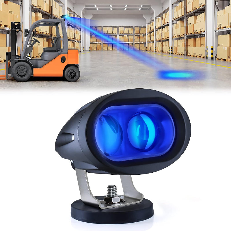 Magnetic LED Forklift Blue Spot Safety Light 20W 6D Lens Pedestrian Warning Beam IP68 Waterproof 6063 Aluminum Housing Universal for Forklift Loader Excavator Warehouse