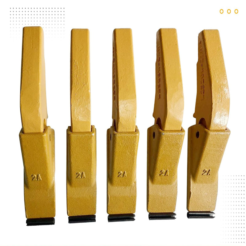 Wear Parts Weld-on Flush Mount 2AH Bucket Shanks + Original Fab 2A Bucket Teeth with Pins, for Mini Excavator & Small Backhoe,Aftermarket Replacement