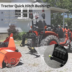 TK95029 Cat 1 Quick Hitch Bushings Kit 1-3/8" x 1-7/16" with 4 Pins & Linch Pins for 3-Point Hitch Adapter (2 Pairs)