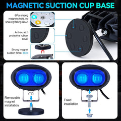 Magnetic LED Forklift Blue Spot Safety Light 20W 6D Lens Pedestrian Warning Beam IP68 Waterproof 6063 Aluminum Housing Universal for Forklift Loader Excavator Warehouse
