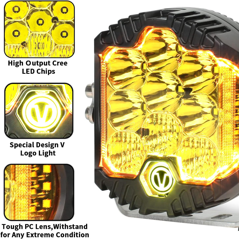 Excavator Rechargeable LED Work Light 5000 Lumen,IP67 Waterproof,Fits All Excavator Skid Steer Loader Cabs,Also for Truck RV Garage,Replacement for Corded 12V Construction Lights