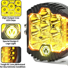 Excavator Rechargeable LED Work Light 5000 Lumen,IP67 Waterproof,Fits All Excavator Skid Steer Loader Cabs,Also for Truck RV Garage,Replacement for Corded 12V Construction Lights