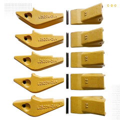 Wear Parts Weld-on Flush Mount 2AH Bucket Shanks + Original Fab 2A Bucket Teeth with Pins, for Mini Excavator & Small Backhoe,Aftermarket Replacement