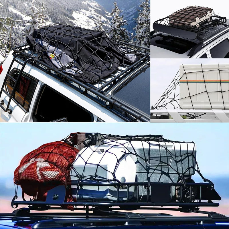 Truck Bed Cargo Net with 24 Metal Carabiners,Pickup Truck Bed Organizer Net,Compatible with Ford Chevy Dodge Ram Toyota