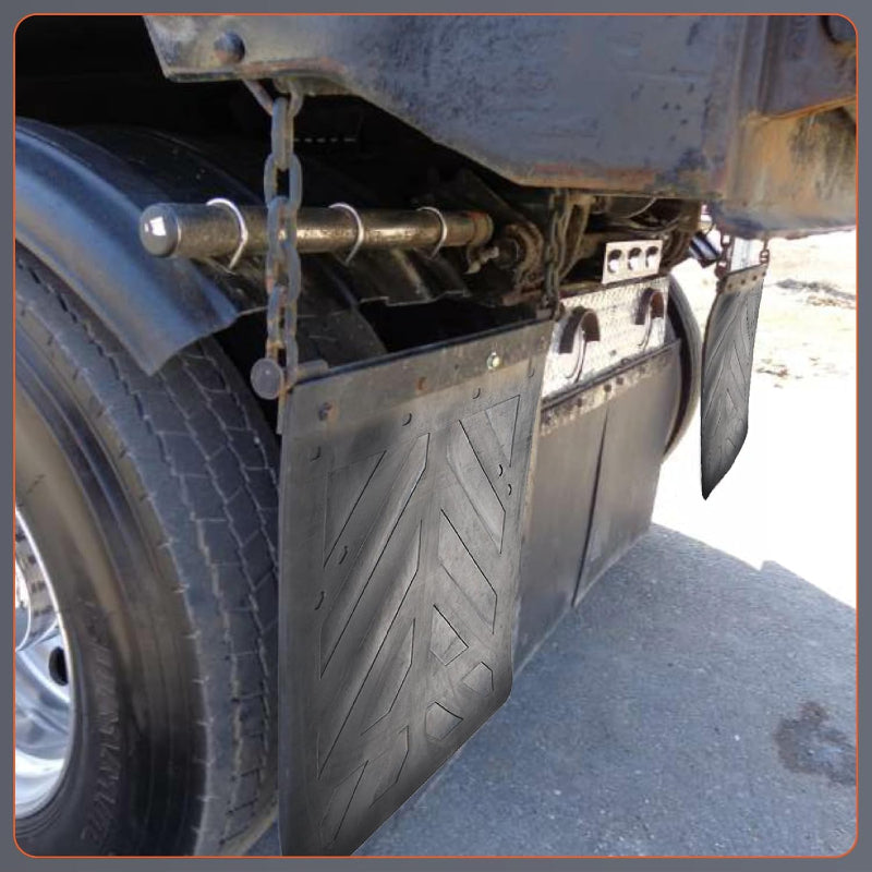24x30 Inch Rubber Mud Flaps for Semi Trucks & Tractors - 2 Pcs Universal Heavy Duty Mudflap Set, Black (1/4" Thick)
