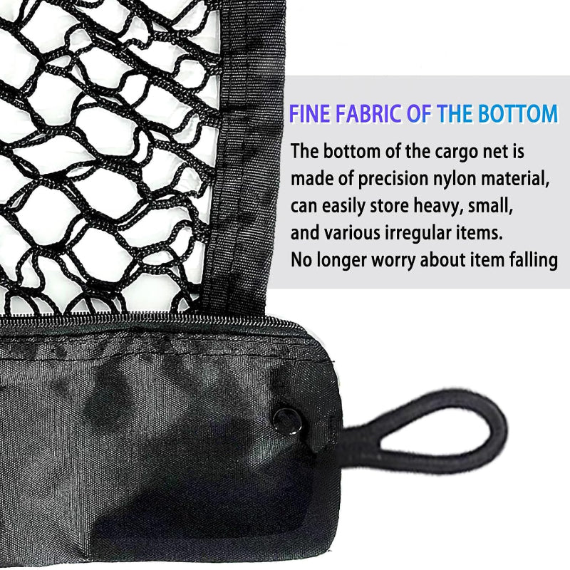 Envelope Style Cargo Net Compatible with Ford F150 F250 F350 (2013-2026) - Double-Layer Trunk Tailgate Cargo Netting with Leak-Proof Bottom