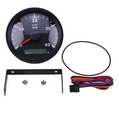 Waterproof 9-32V 85mm Tachometer RPM Gauge with Backlight & Hour Meter