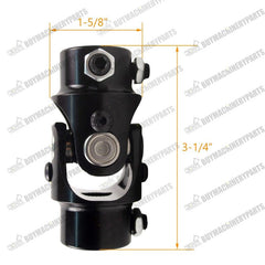 9/16" 26 Spline X 3/4" DD Single Steering U Joint Shaft Rat Street Rod Black - Buymachineryparts