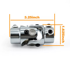 Chrome Billet Steel Steering Shaft Vega Box U-Joint 3/4" DD x 5/8"-36 Splined