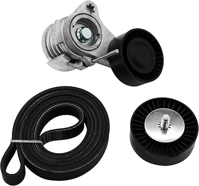Kit tensor da correia de transmissão compatível com BMW 128i 325i 325xi 328xi 330i 330xi 525i 525xi 528i 528xi 530i 530xi X3 X5 2006-2013, 3.0L L6, substitui ADK0022P, 39112, 6K1990