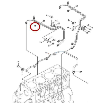 Fuel Supply Tube 3904205 for Cummins Engine B3.9 4B3.9 4BT3.9 4BTA3.9 ISB QSB Hyundai Excavator R130LC R130LC-3 R130W