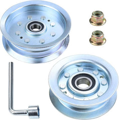 Polia tensora GY20067 com polia tensora GY20629. Substitui as peças John Deere GY22082, GY22172 e GY20110, bem como a peça Cub Cadet 756-05034A para os tratores John Deere D140, L110 e D105.