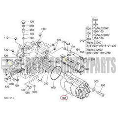 Gear Pump RD809-77470 HRD80-77470 for Kubota Excavator KX080-3