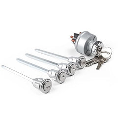 Ignition Switch Assembly Kit with 4 Door Lock Cylinder & 4 Key Compatible with Peterbilt 379 377 359 378 349 385 362 Truck, Ignition Start Switch Replace# 23-08598, 23-09994C268, 30GN15 34RC156