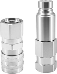 Male & Female Flat Face Coupler Kit 7246777 7246790 Compatible with Bobcat 542 653 751 853 963 B100 B200 B250 BL275 319 320 334 418 425 428 430 E08 E10 E32i E35 2300 5600