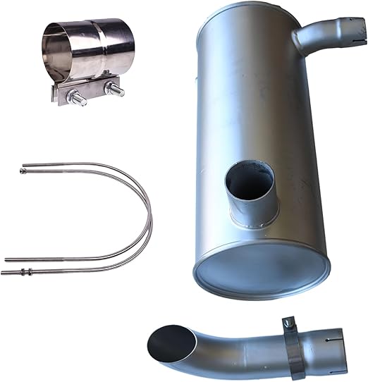 Muffler 4333182 with Clamp and 2Pcs U-Bolt for Isuzu Engine 4BG1 Hitachi EX120-5 EX130H-5 EX150-5 EX160LC-5 EX130-5 EX160-5