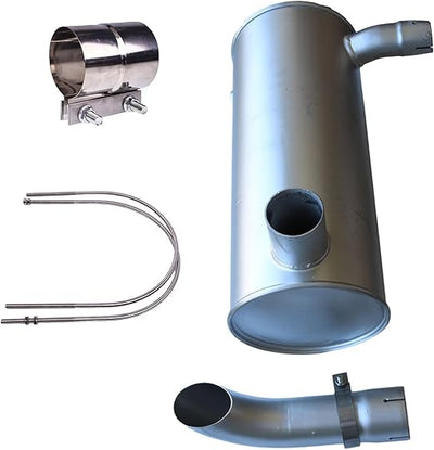 Muffler 4333182 with Clamp and 2Pcs U-Bolt for Isuzu Engine 4BG1 Hitachi EX120-5 EX130H-5 EX150-5 EX160LC-5 EX130-5 EX160-5