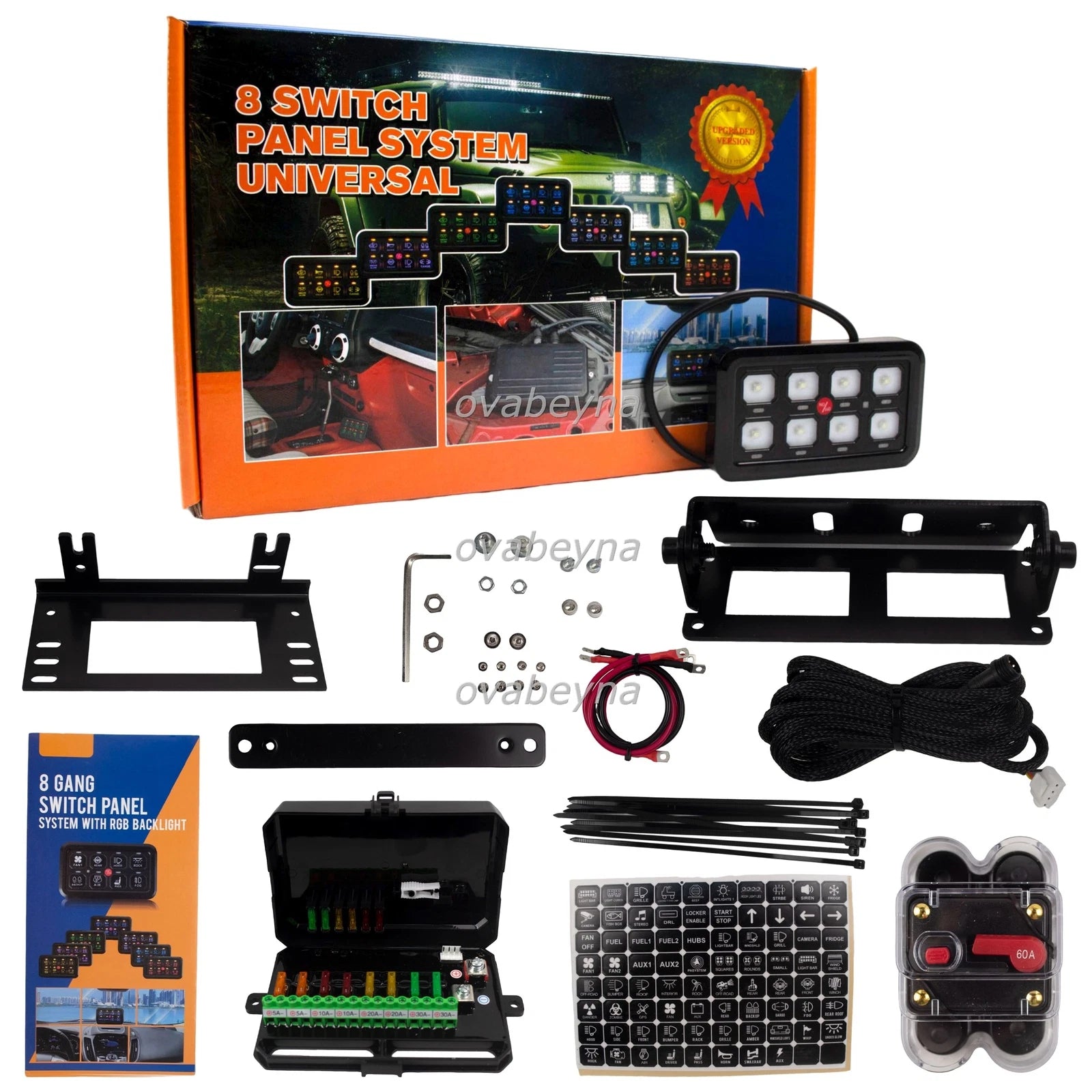 New 8 Gang Switch Panel On-Off LED Car Switch Panel Circuit Control Sy ...