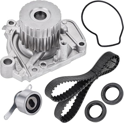 Timing Belt Kit with Water Pump Compatible with 1996 1997 1998 1999 2000 Honda Civic 1.6L SOHC L4 D16Y5 D16Y7 D16Y8 16V Engine # TKH005